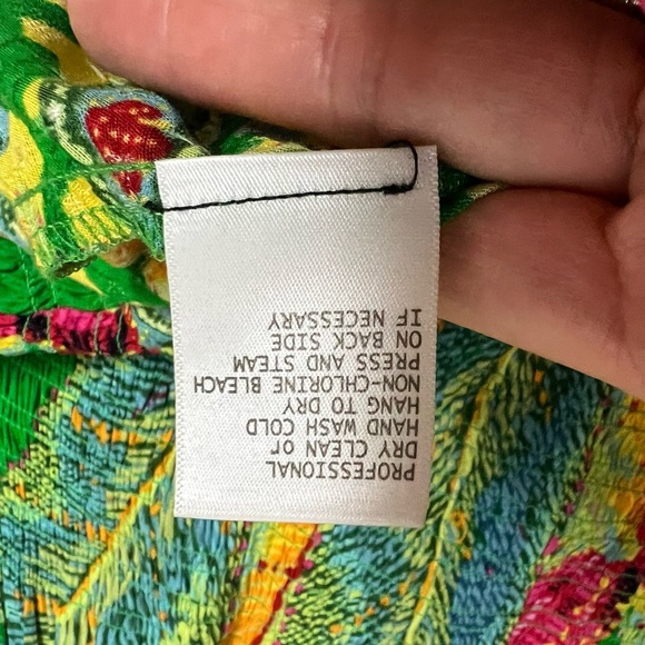 Cynthia Rowley Vibrant Green Halter Top Floral Medium - Picture 8 of 8